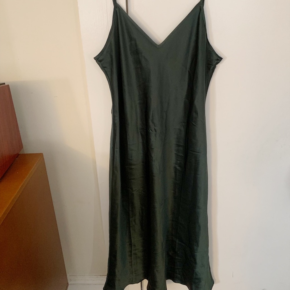 Quince silk slip midi dress